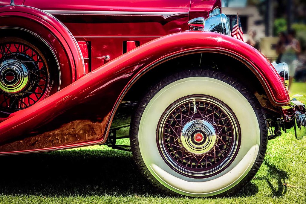 Vintage Red Convertable interior