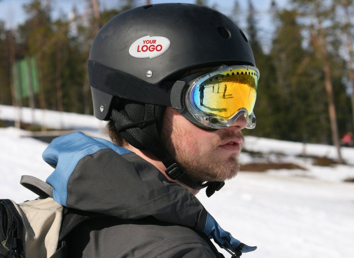 male skier wearing protective gear